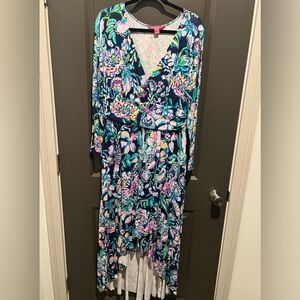 Lilly Pulitzer Moana 3/4 Sleeve Maxi Dress Size XL